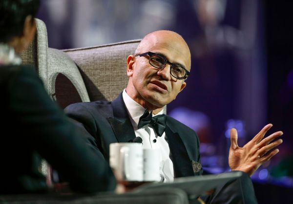微軟行政總裁薩蒂亞·納德拉。（法新社）