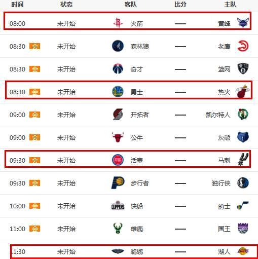 nba明天赛程,nba明天赛程表