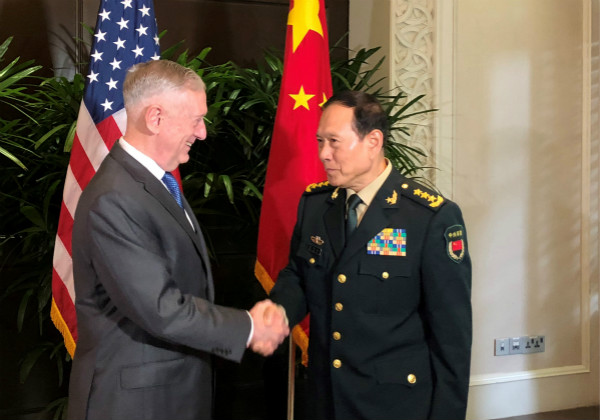 魏凤和应约与马蒂斯会谈 中美国防部长谈两军