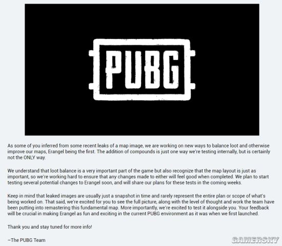 《绝地求生》地图将重做 平衡战利品、改进地形建筑