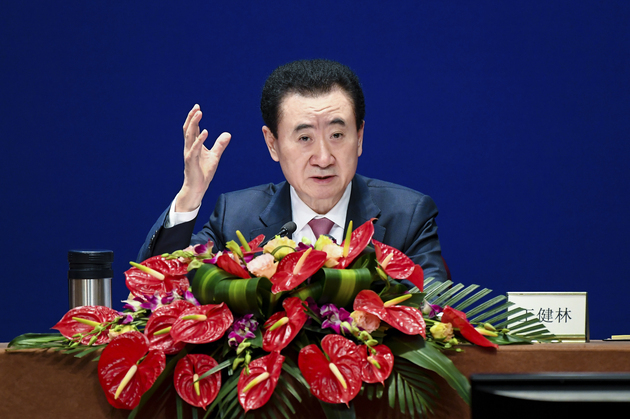 王健林在年会上发言 图片来源:万达提供