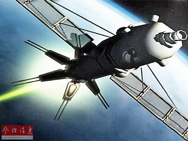 資料圖：太空激光武器CG示意圖。