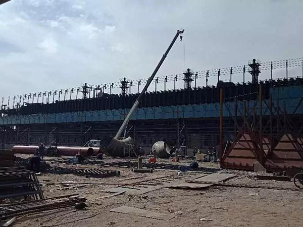 现场检查时地面收尘站正在建设
