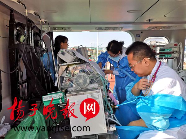 体重均不到1千克 淮安一对超早产龙凤胎空中转