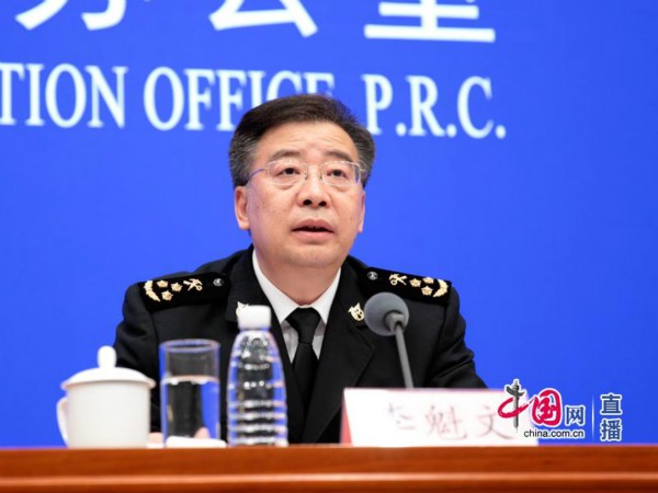 海关总署新闻发言人、统计分析司司长李魁文(中国网 杨楠 摄)