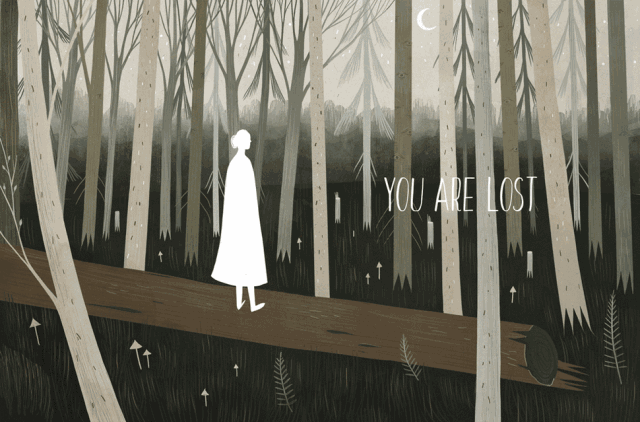 插画丨当黑暗萌系变成gif动起来,画中的丛林物语,迷人