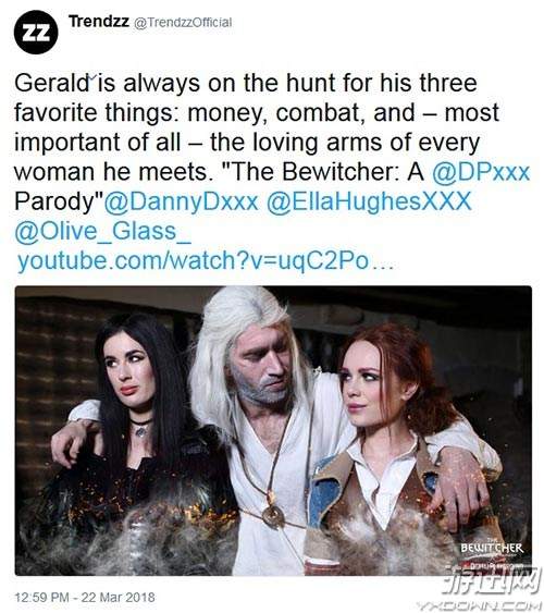 《巫师3》限制级山寨电影引众怒 画面尺度超大毁形象