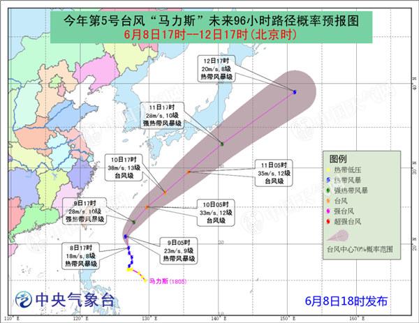 马力斯向偏北方向移动 未来对我国无影响