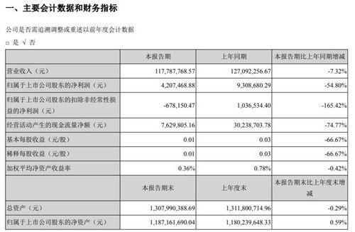 雷柏科技财务数据