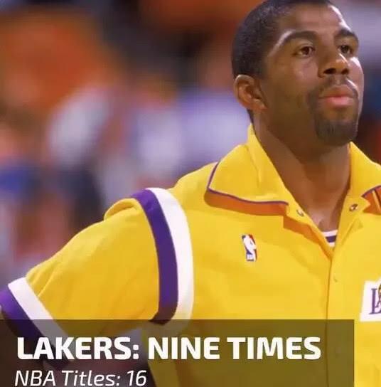 NBA常规赛冠军次数统计,绿军18次,湖人9次却