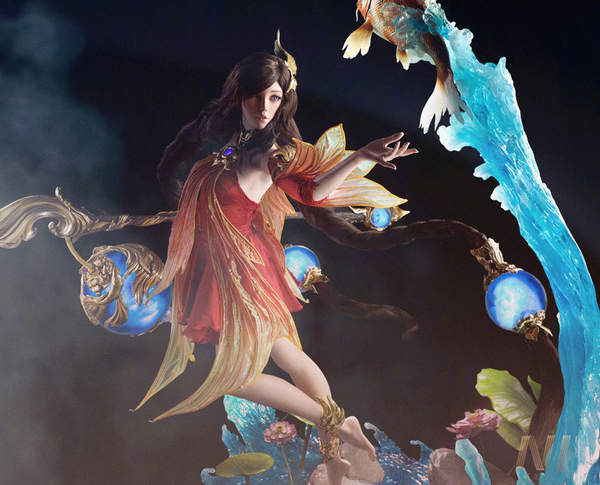 《王者荣耀》大乔等身雕塑 1:1完美还原、超逼