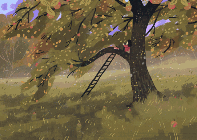 插画丨小清新插画就该这么造!淡雅的gif,真想生活在画