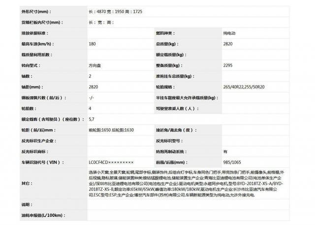 最大续航里程600km，百公里加速4.3s，比亚迪唐EV申报