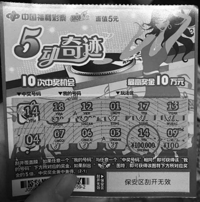 “5动奇迹”送惊喜 吴中彩民刮出10万元头奖