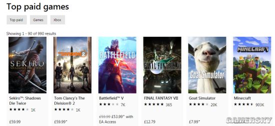 《只狼:影逝二度》表现出色 登顶多个地区Xbox数字游戏销量榜