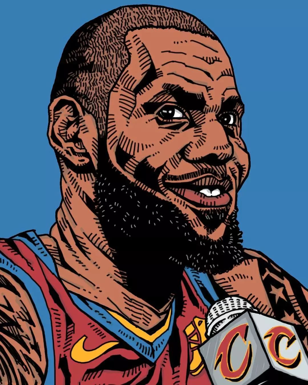 知名插画师作品！高清无码NBA照片，用来当头像简直完美！