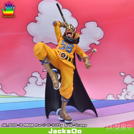 《海贼王》杰尔马56草帽团路飞、乌索普雕像 欢快全员大聚会