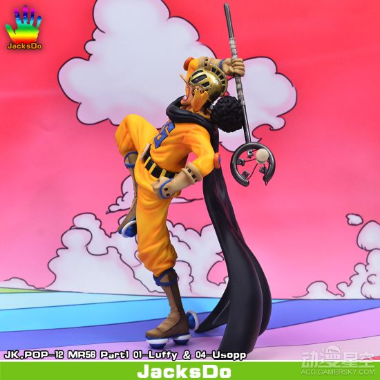 《海贼王》杰尔马56草帽团路飞、乌索普雕像 欢快全员大聚会