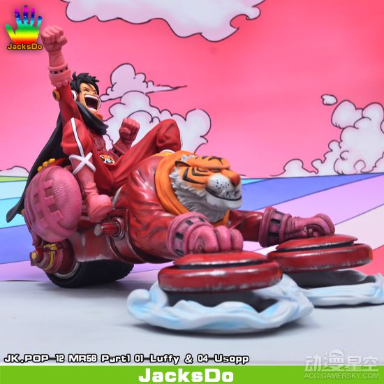 《海贼王》杰尔马56草帽团路飞、乌索普雕像 欢快全员大聚会