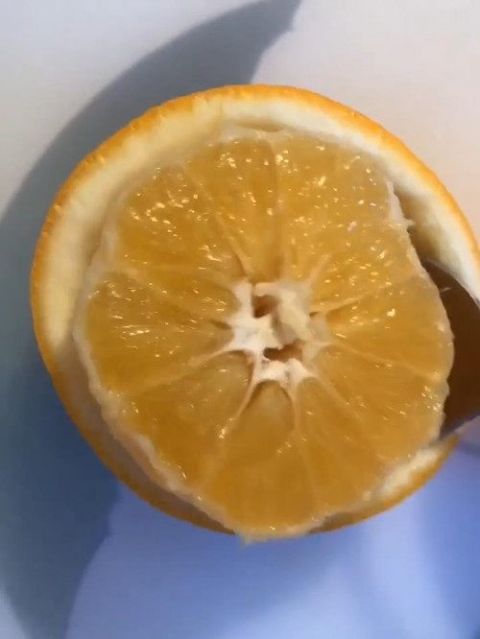 女儿在冰箱拿出一个橙子,吃后说橙子坏了,但是她喜欢这样的味道
