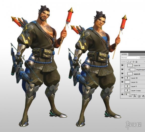 女半藏也太“攻”了吧!网友自制《守望先锋》英雄性转图