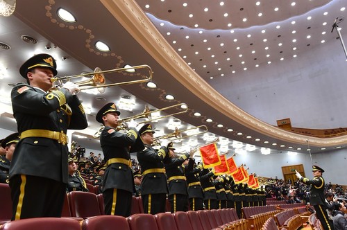1521789682544022426.jpg 图:解放军军乐团在进行军乐演奏。孙晓萌摄