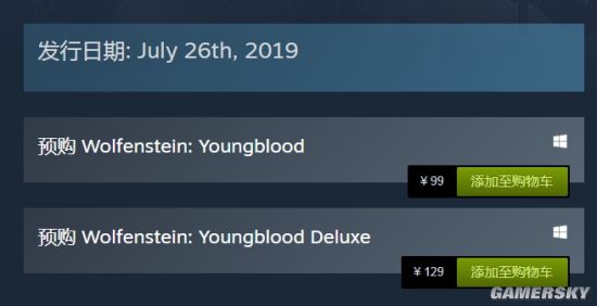 《德军总部:新血脉》上架Steam 标准版售价99元、支持简中