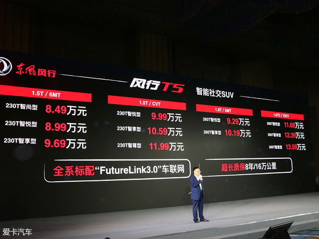 东风风行T5正式上市 售价为8.49万元起
