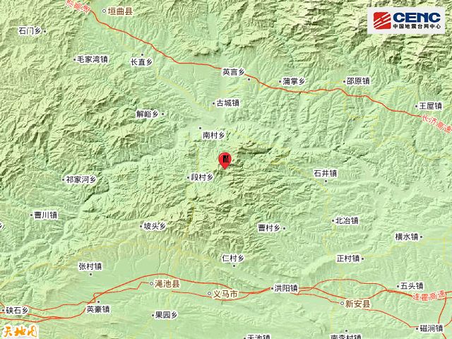 河南三门峡市渑池县发生2.7级地震