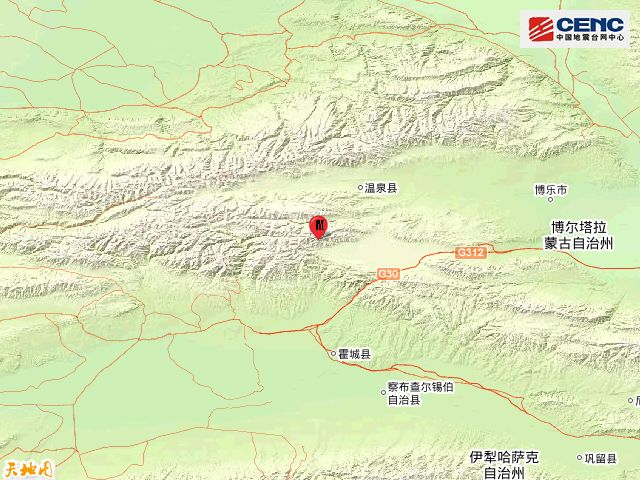 新疆博尔塔拉州博乐市发生3.1级地震