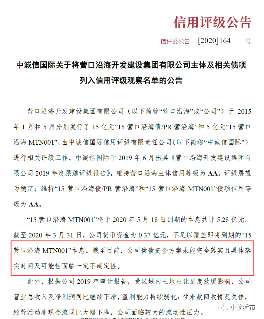  中诚信国际公告