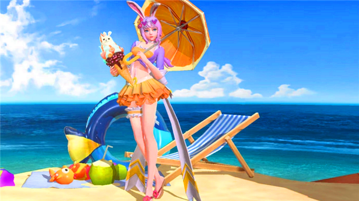 王者荣耀公孙离蜜橘之夏技能特效演示