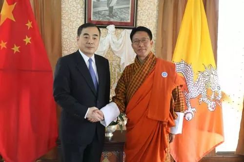 ▲孔铉佑与不丹外长会谈(外交部网站)
