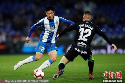 资料图为武磊在效力西班牙人期间。图片来源:Osports全体育图片社