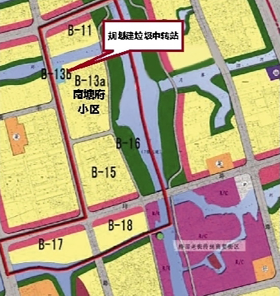 规划图显示，B-13b地块紧靠南塘府小区。温州新闻网 资料图