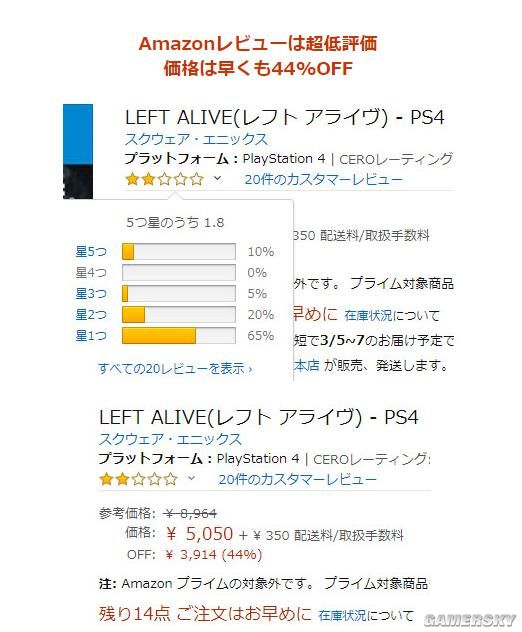 SE机甲新作《Left Alive》口碑扑街 日版疑封禁直播、发售3天5.6折促销