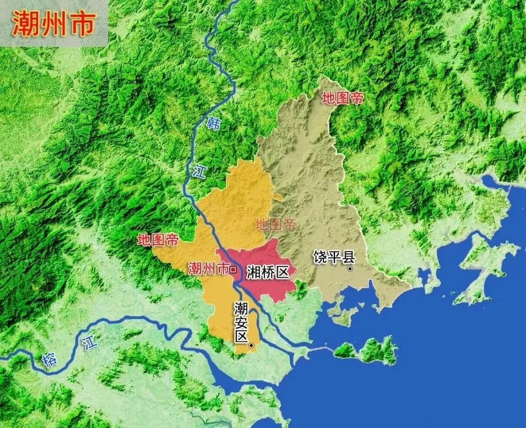 22张地形图,快速了解广东各地级市