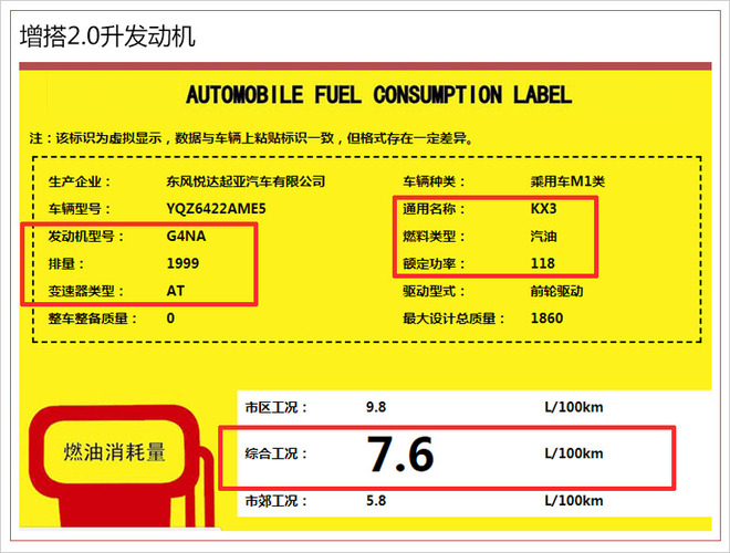 “内芯”更强大！ 起亚KX3增搭全新2.0升发动机