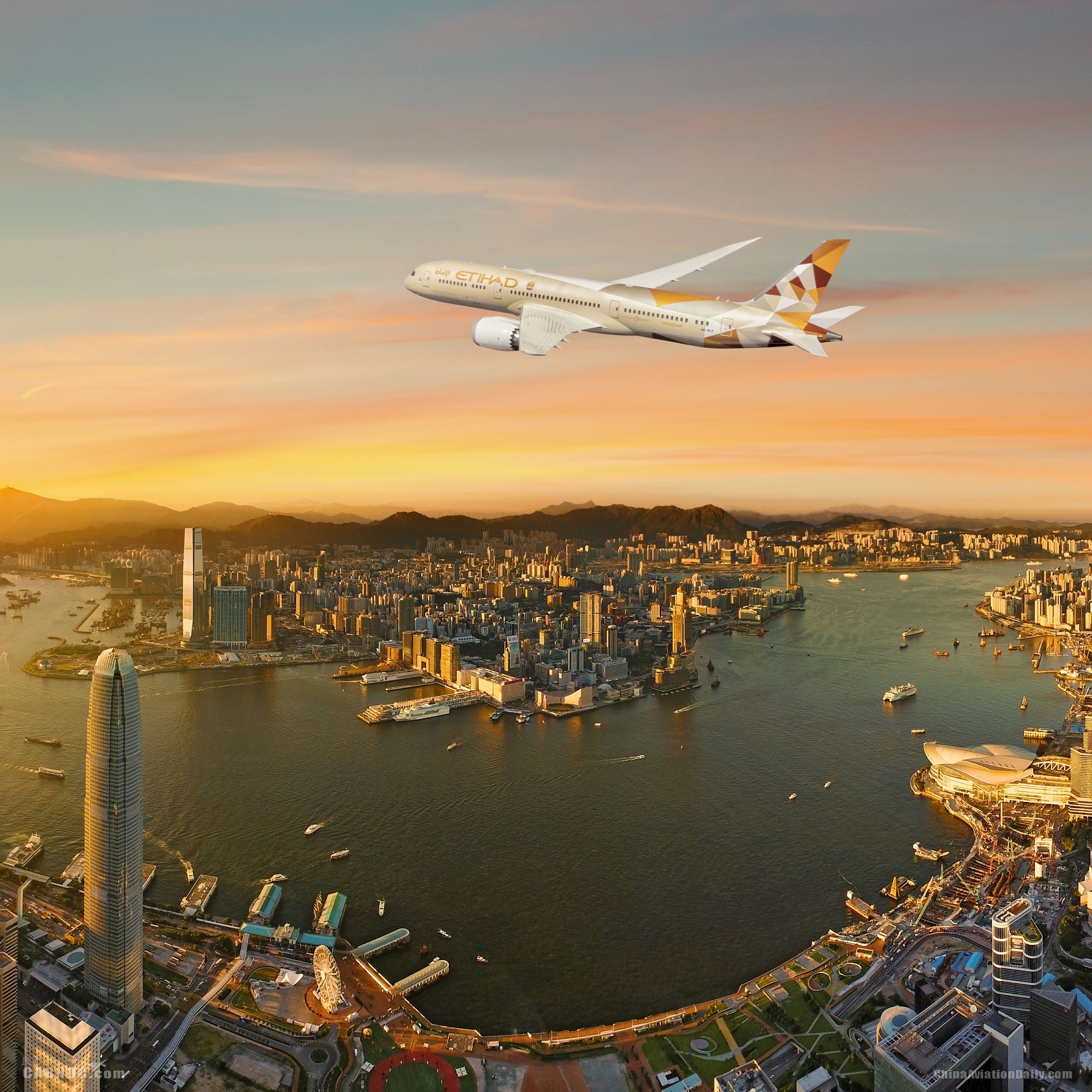 阿提哈德航空波音787梦幻客机开始执飞香港航