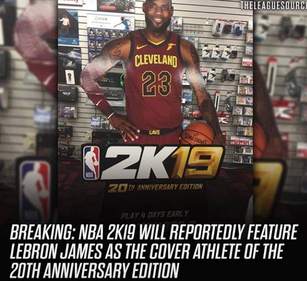 美媒:詹姆斯将成为《2K19》封面球员_NBA