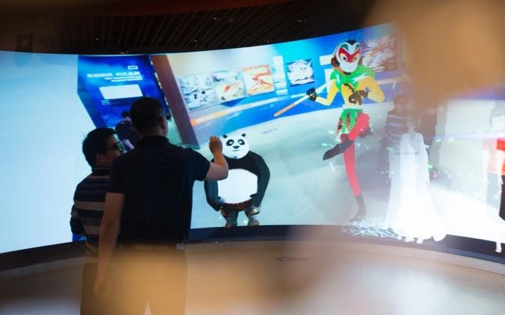 沉浸式交互3D电影体验。摄影/新京报记者 李凯祥