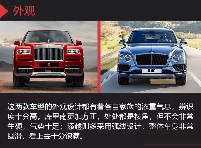顶级SUV之间的较量 库里南对比添越