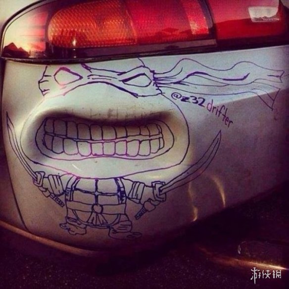 剐蹭凹痕那又怎样?国外网友汽车损伤创作图集欣赏