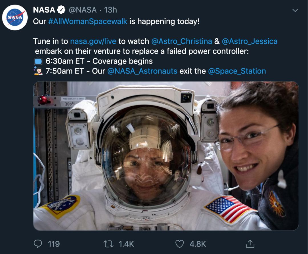史上首次全女性太空漫步结束 在太空行走是啥感觉