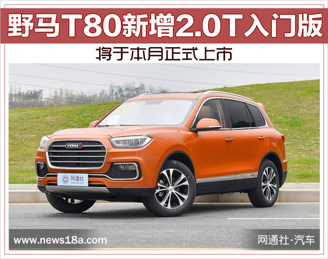野马T80新增2.0T入门版 将于本月正式上市