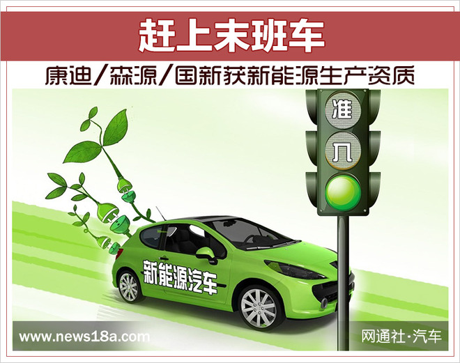 赶上末班车 康迪/森源/国新获新能源生产资质