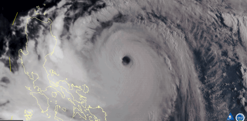 △台风“山竹”卫星图