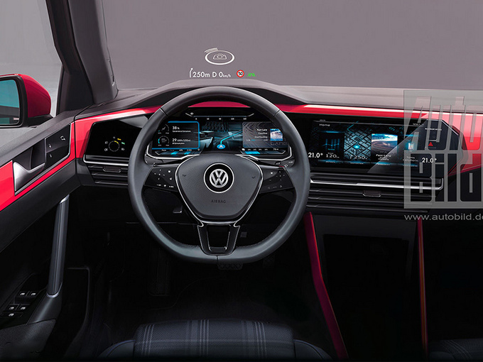 大众全新高尔夫 内饰堪比奔驰S级/配双液晶屏