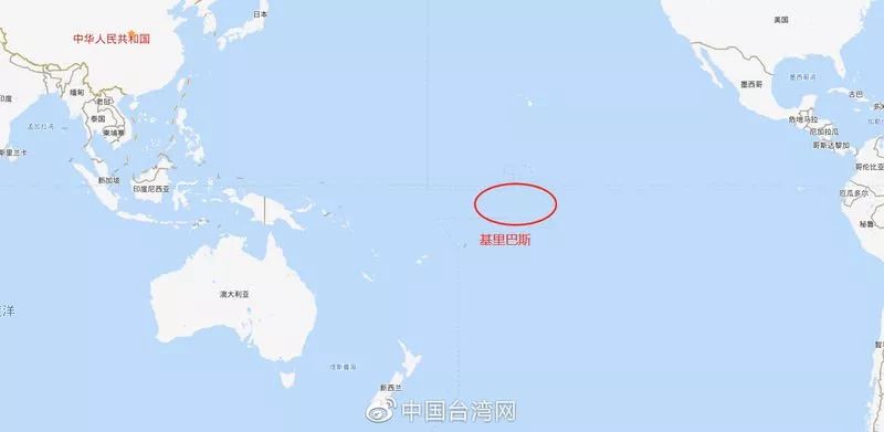 基里巴斯位于太平洋中部，与中国的直线距离约10644公里