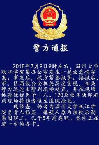 瓯海警方通报 瓯海警方提供